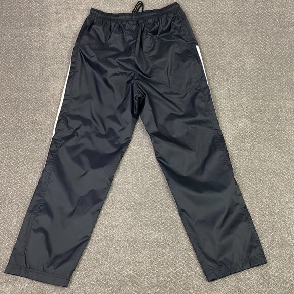 Vintage Y2K Adidas Windbreaker Pants Men's Medium Black White Track Jogger Nylon - Picture 4 of 15